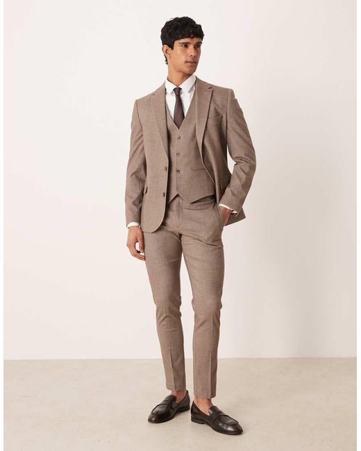 ASOS Brown Skinny Suit Jacket for men