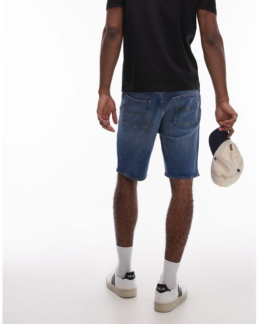 Isaac - short en jean décontracté - délavage foncé Tommy Hilfiger pour homme en coloris Blue