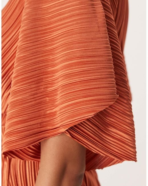 ASOS Orange – kurzärmliger, plissierter jumpsuit