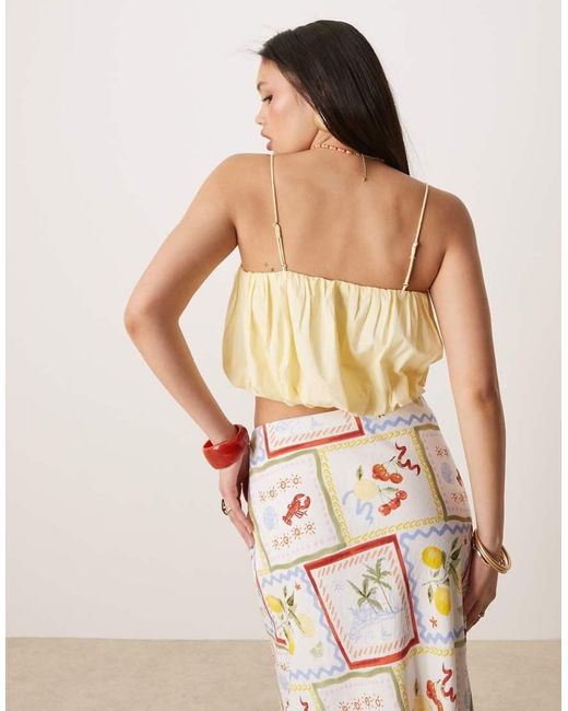 Abercrombie & Fitch White Cropped Bubble Cami Top