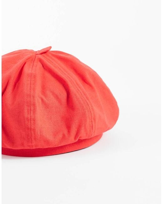 ASOS Red Causal Cotton Beret