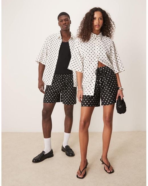 Sister Jane Natural Unisex Polka Dot Boxy Short Co-ord
