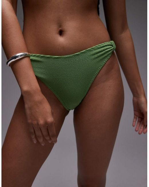 & Other Stories Green Crinkle Bikini Brief
