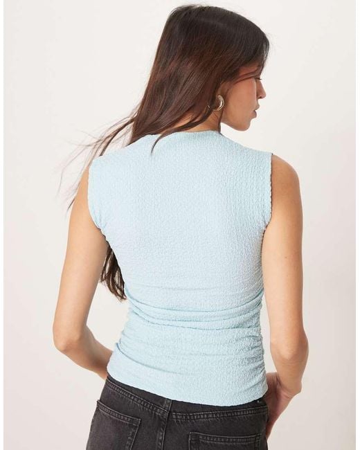 Abercrombie & Fitch White Square Neck Sleeveless Top