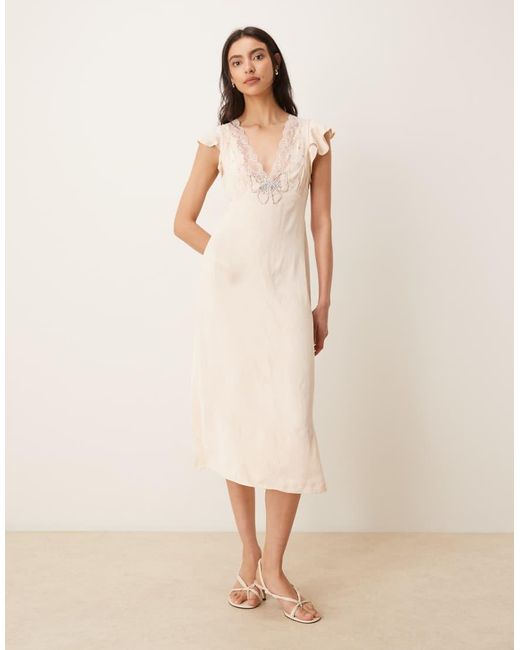 Free People Natural Tied With Joy Midi Slip Dress