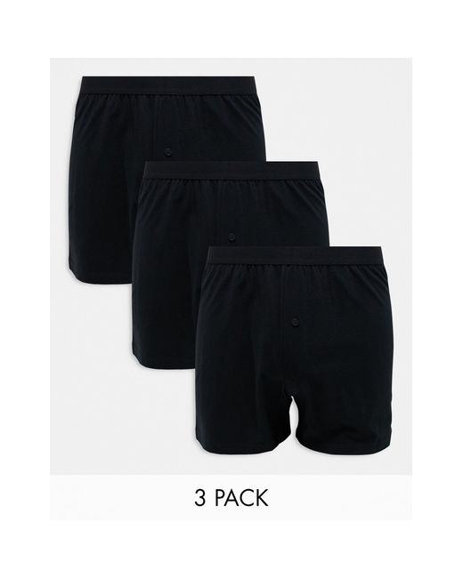 ASOS Black 3 Pack Jersey Boxers for men