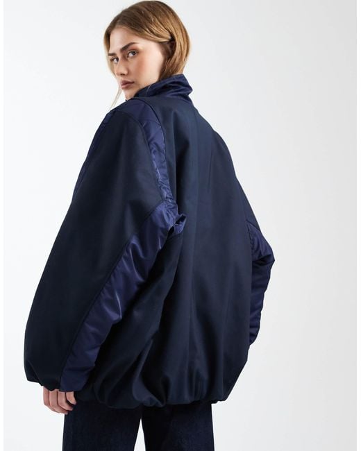 ASOS Blue Decon Spliced Bomber Jacket