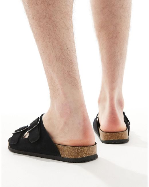 ASOS Black Two Strap Sandals for men