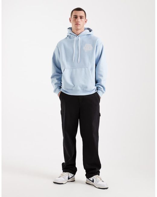 Nike Blue Solo Swoosh Graphic Back Print Hoodie for men