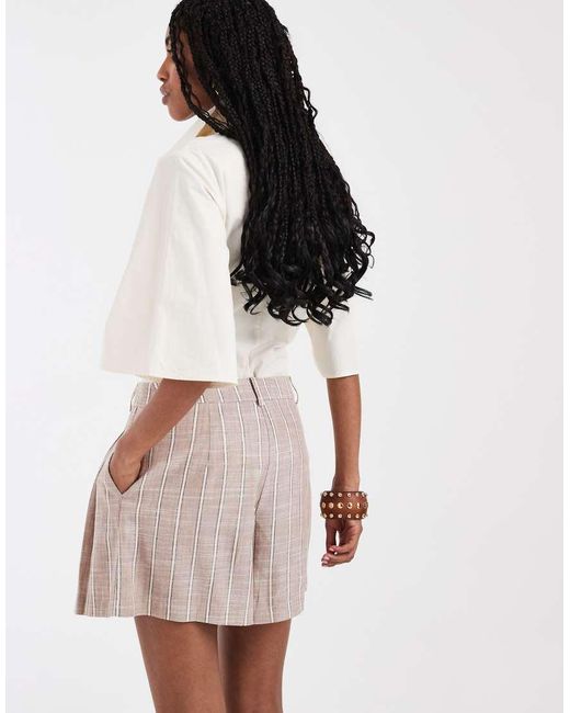 ASOS White Tailored A Line Shorts With Linen