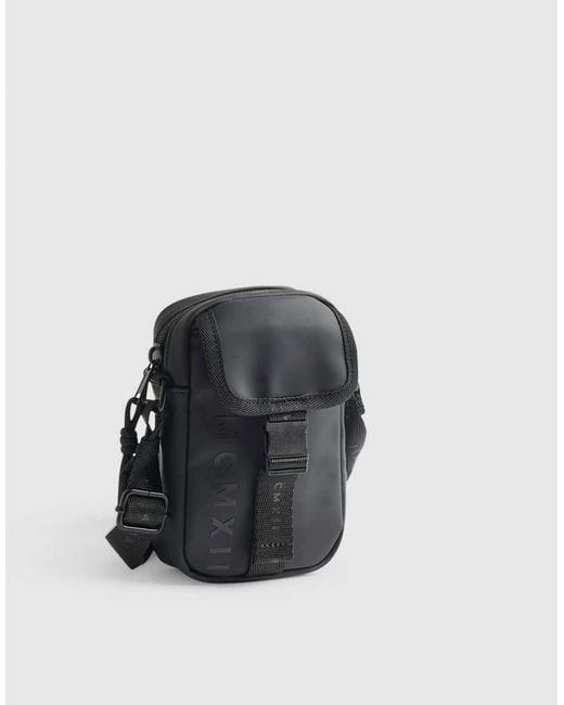 River Island Gray Rubberised Mcmxii Crossbody Bag for men