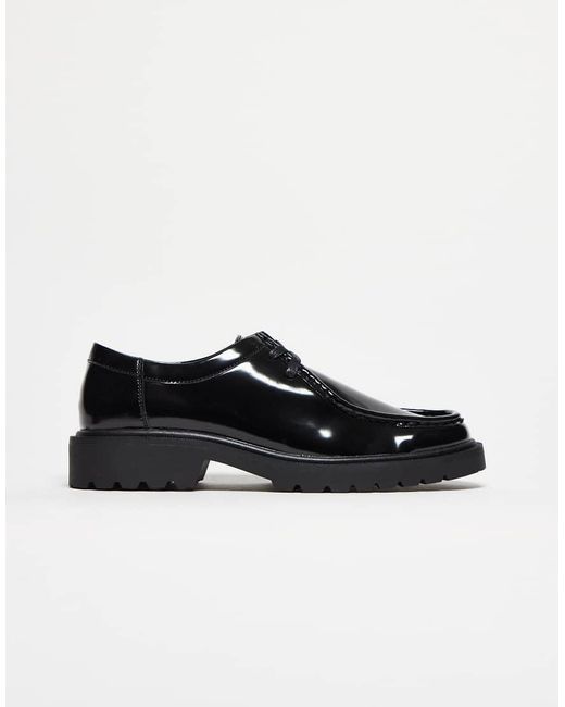 ASOS Black Lace Up Apron Shoes for men