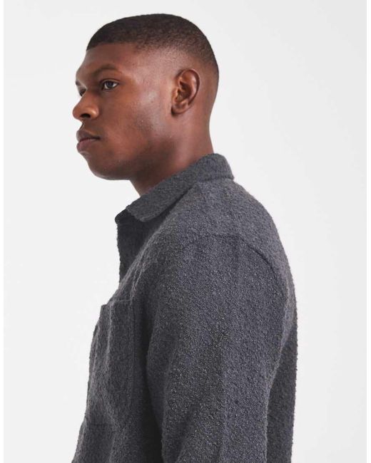 ASOS Blue Boucle Overshirt for men