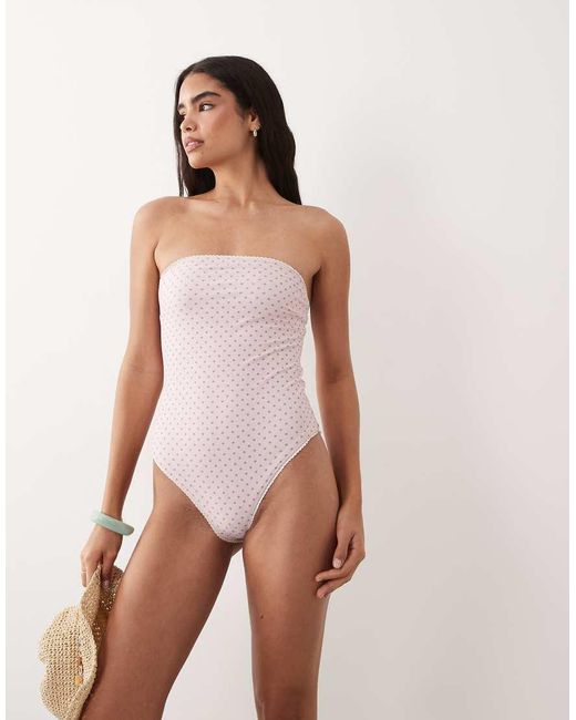 Abercrombie & Fitch Pink Reversible Bandeau Swimsuit