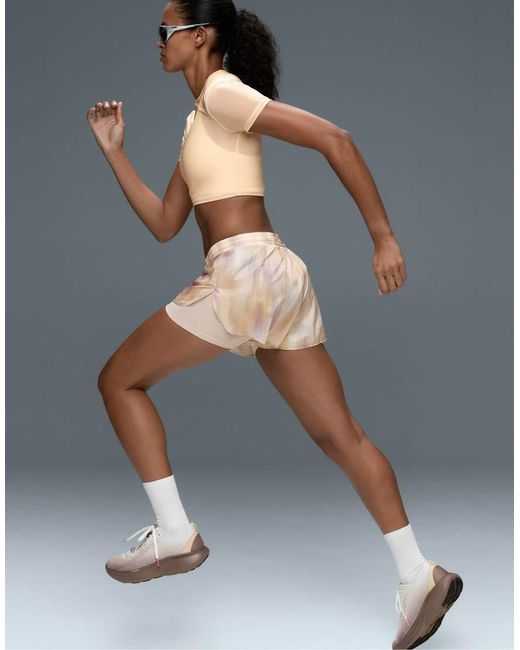 Oysho Yellow Mid-rise 2-in-1 Tie-dye Technical Shorts
