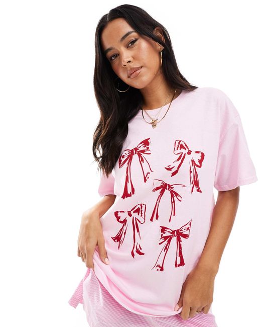 Miss Selfridge Pink – oversize-t-shirt