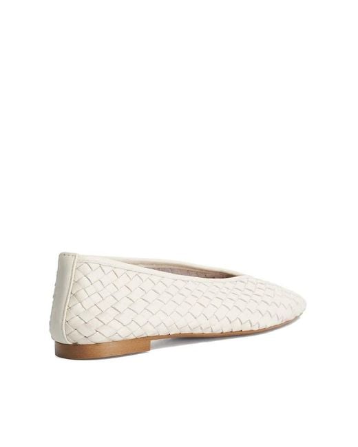 Dune White Henlee Ballet Pumps