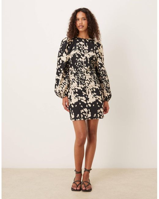 ASOS Natural Fit And Flare Mini Dress With Tie Back Detail