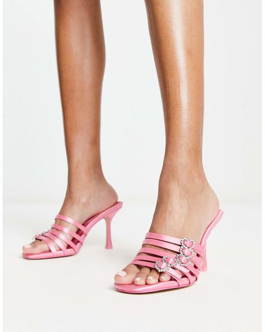 Public Desire White Monika Multi Strap Mules