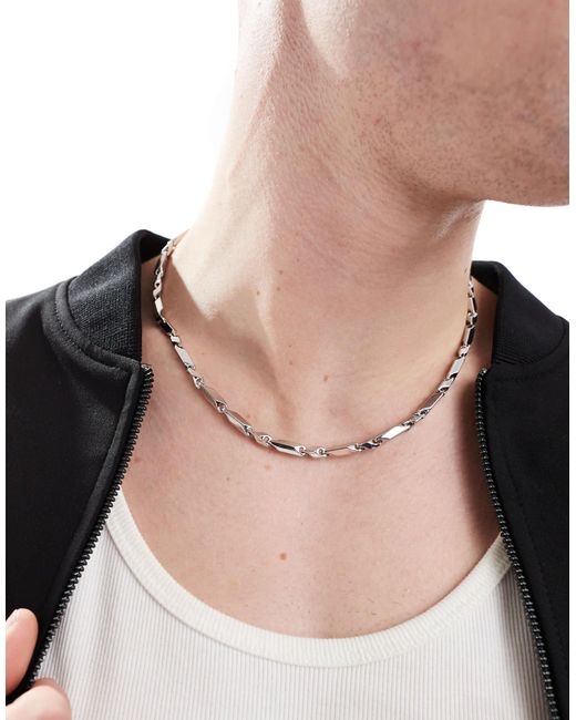 ASOS – farbene halskette mit kettengliedern im eckigem design in Black für Herren