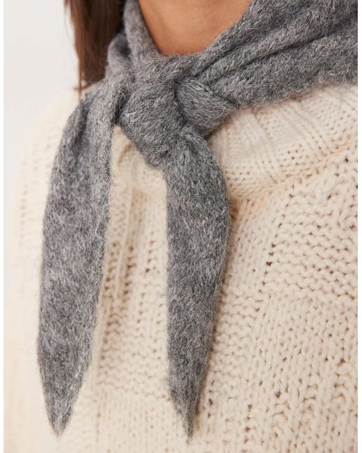 ASOS Gray Knitted Small Triangle Scarf