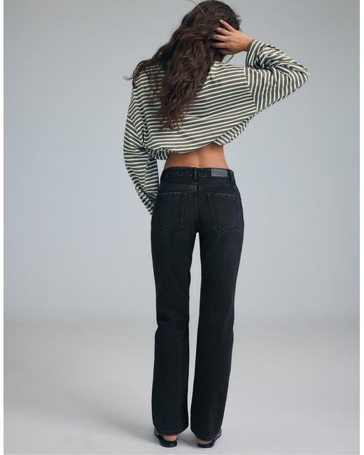 Stradivarius Black Tall Slim Straight Fit Jeans