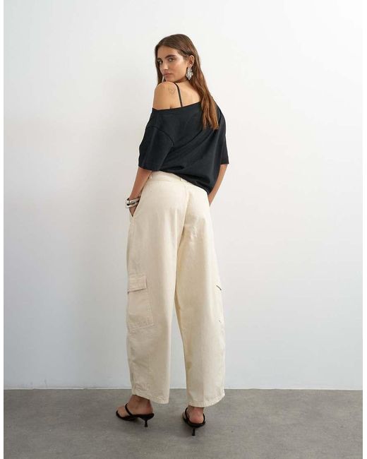 TOPSHOP White Tie Waist Cargo Trouser