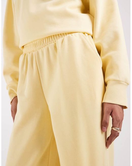 ASOS Natural Asos Design Tall Wide Leg Brushback Sweatpants