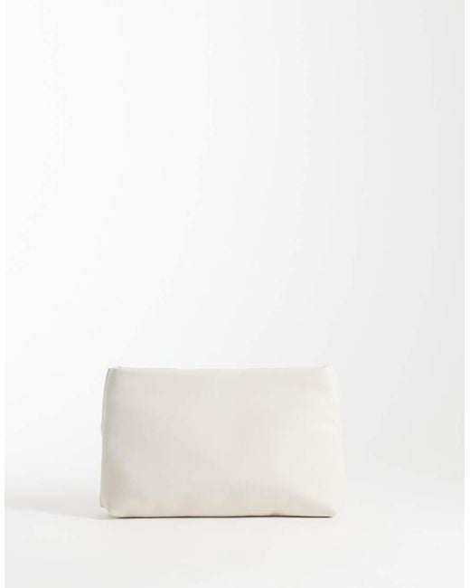 ASOS Natural Large Bow Front Clutch Bag