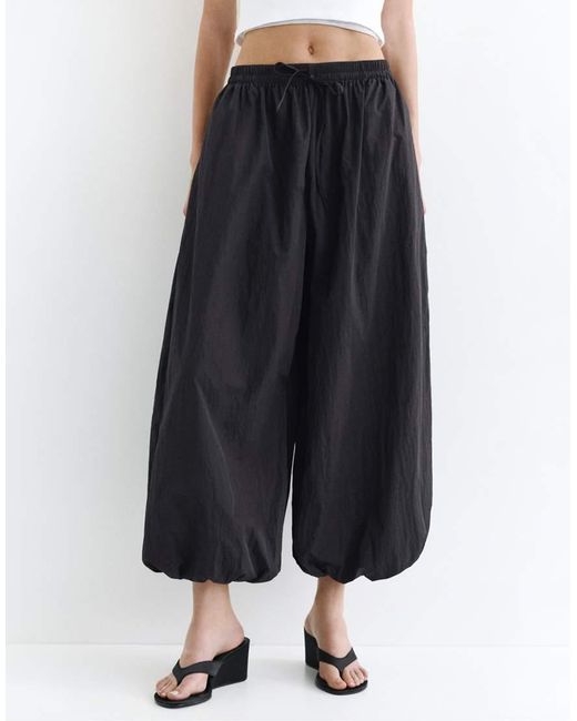 Pull&Bear Black Barrel Trousers
