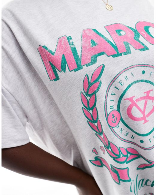 ASOS White Asos Design Curve Oversized T-shirt With Marce Yacht Club Graphic