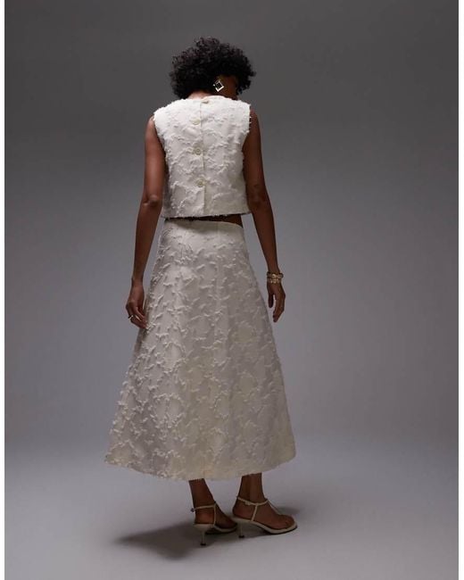 Mango Gray Textured Midi Skirt Co-ord