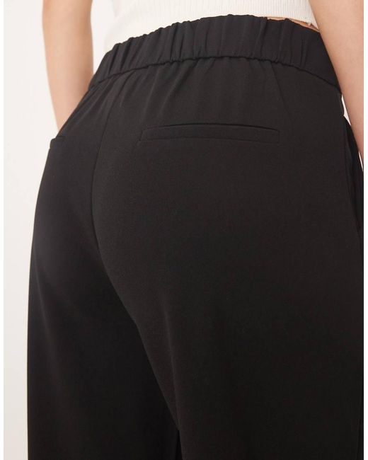 JDY Tall Black Tie Detail Wide Leg Trouser