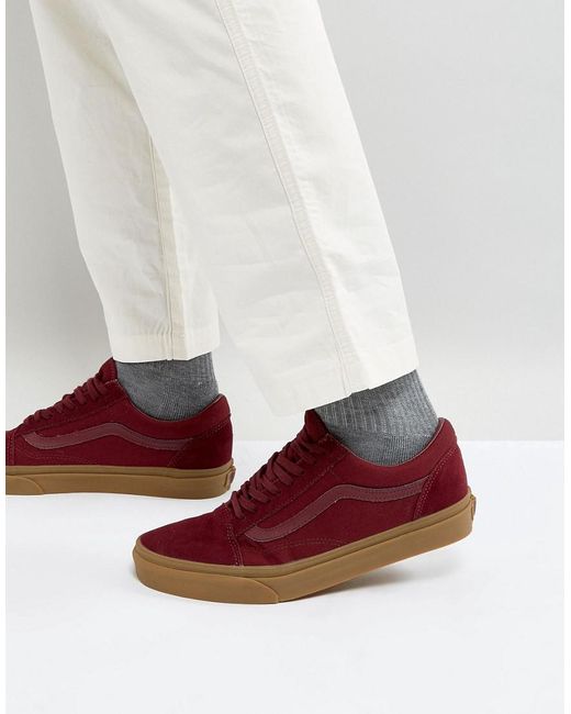 Vans Old Skool Trainers With Gum Sole 