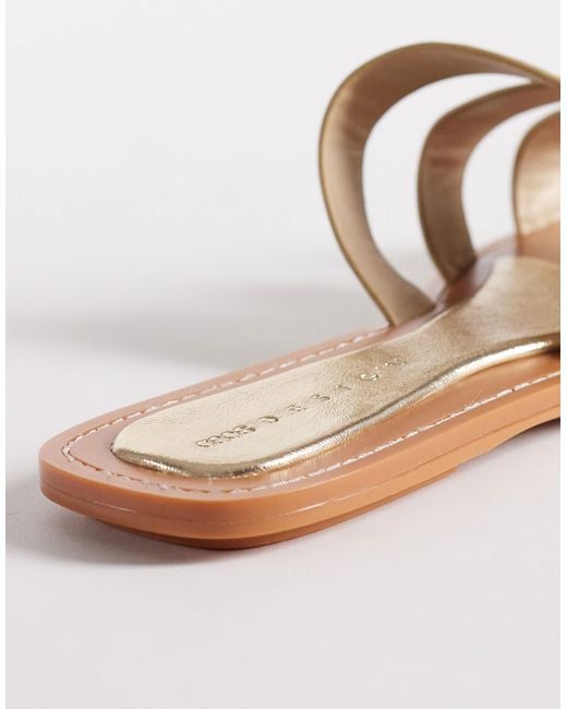 ASOS Metallic Feature Interlocking Flat Sandals