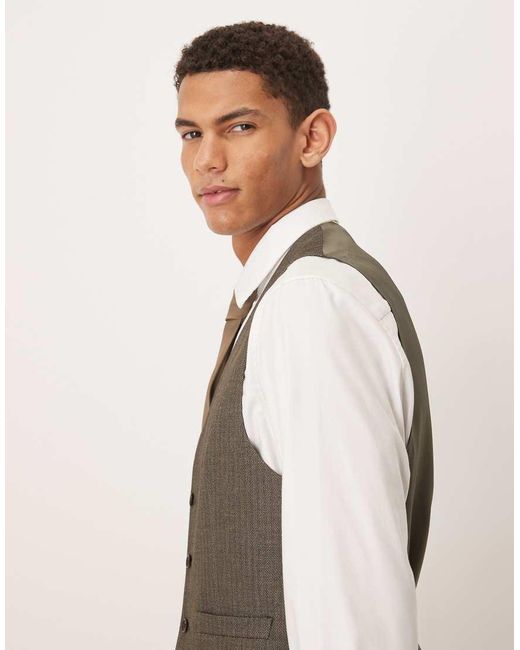 ASOS Natural Skinny Suit Waistcoat for men
