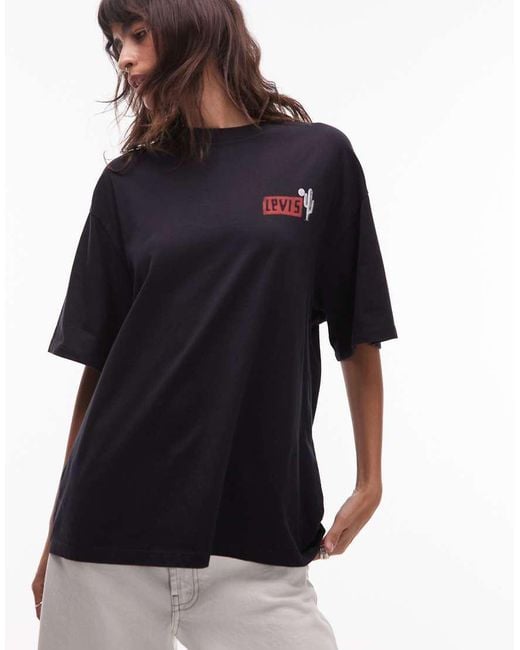 Camiseta Negra Extragrande Con Estampado De Estilo Wéstern En La Espalda De Levi's de color Black