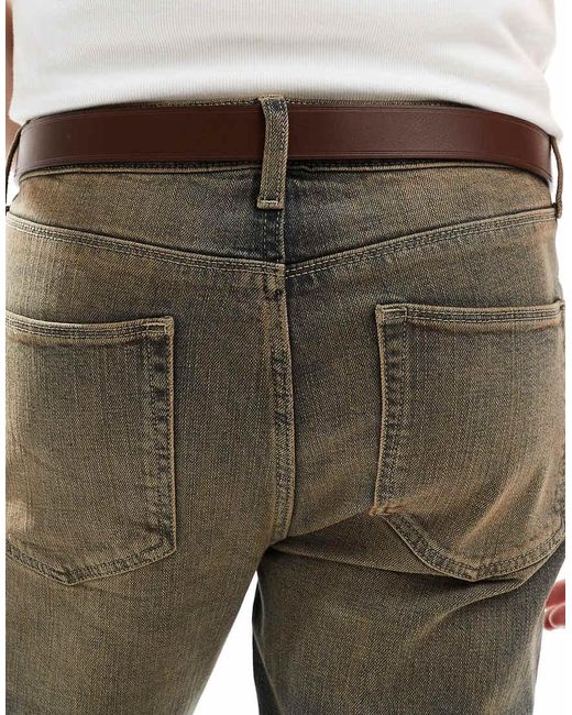Cintura Chiaro Con Fibbia di River Island in Green da Uomo