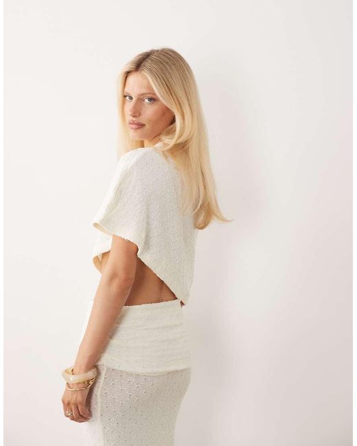 Aria Cove Natural Fine Knit Beach Poncho Top