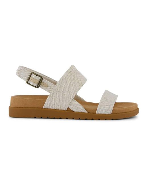 TOMS White Marin Textile Natural Standard Sandals