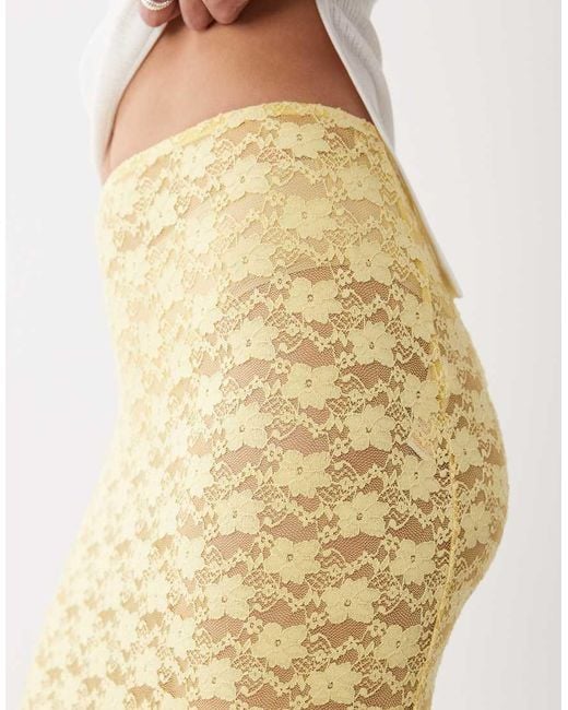 New Look Natural Lace Column Maxi Skirt