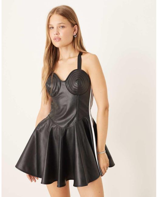 Adidas Originals Natural Adidas X Jeremy Scott Faux-Leather Dress