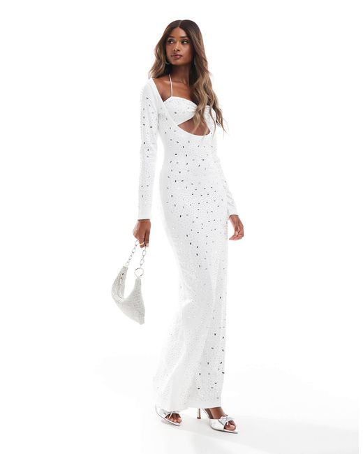 Murci White – exclusive – langärmliges maxikleid