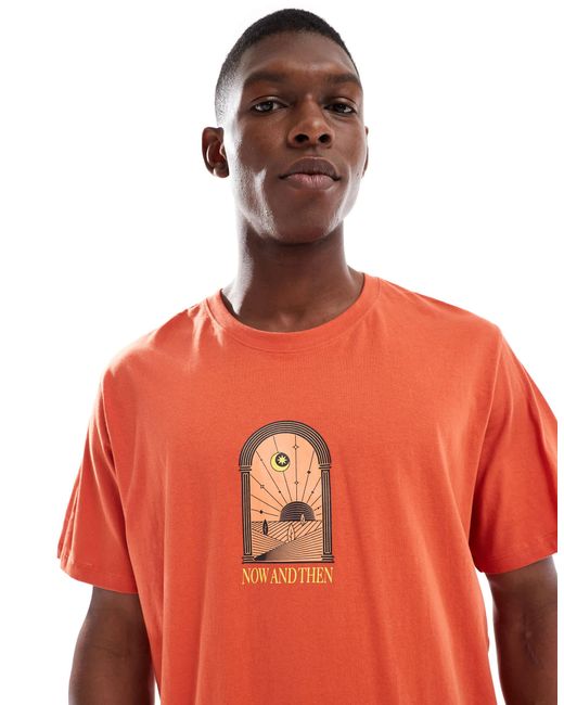 Jack & Jones – oversize-t-shirt in Orange für Herren