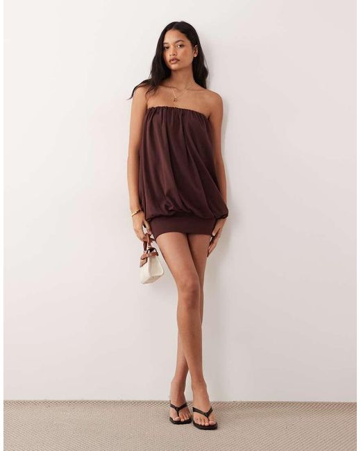 ASOS Brown Bubble Hem Mini Dress