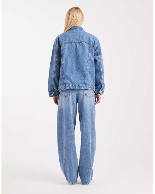 ASOS Blue Asos Design Tall High Waisted Barrel Leg Jeans