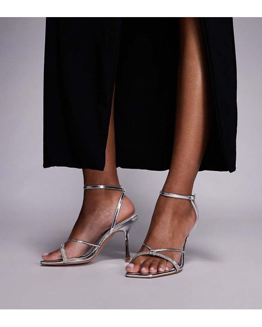 SIMMI Black Simmi London Wide Fit Sebelle Embellished Heeled Sandals