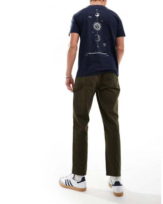 Another Influence Black Relaxed Straight Leg Carpenter Trousers for men