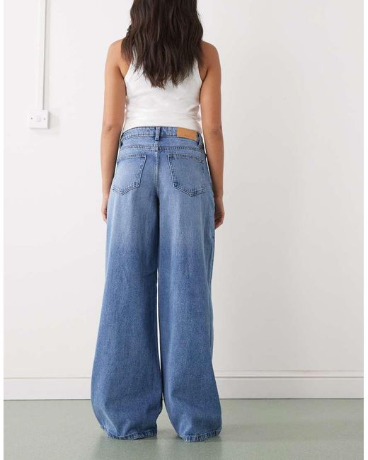 Noisy May Blue Low Rise Wide Leg Jeans