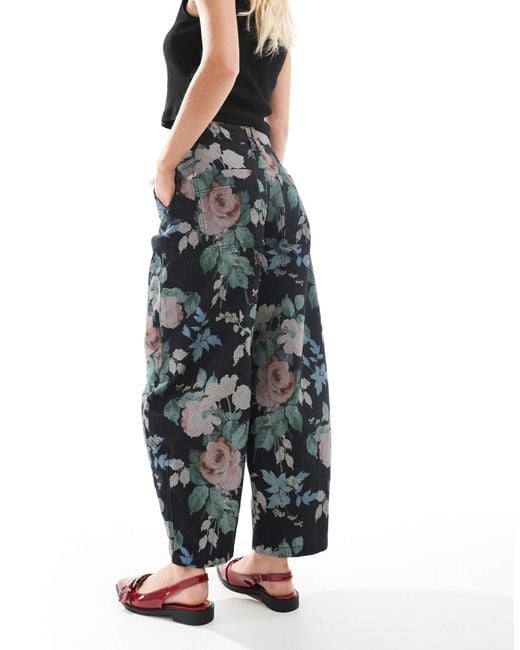 ASOS Multicolor Petite Barrel Leg Trousers